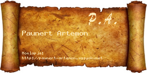 Paunert Artemon névjegykártya